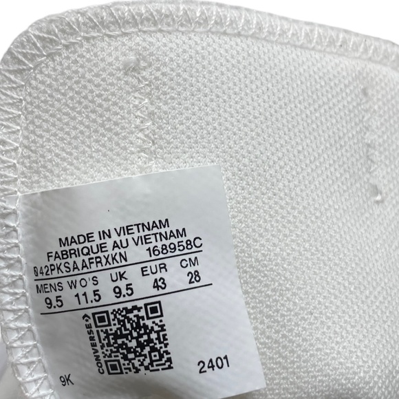 Converse Ctas Low Top Shoe Heart White Canvas Skate Men Size Custom 168958C-WWWH - Picture 9 of 9